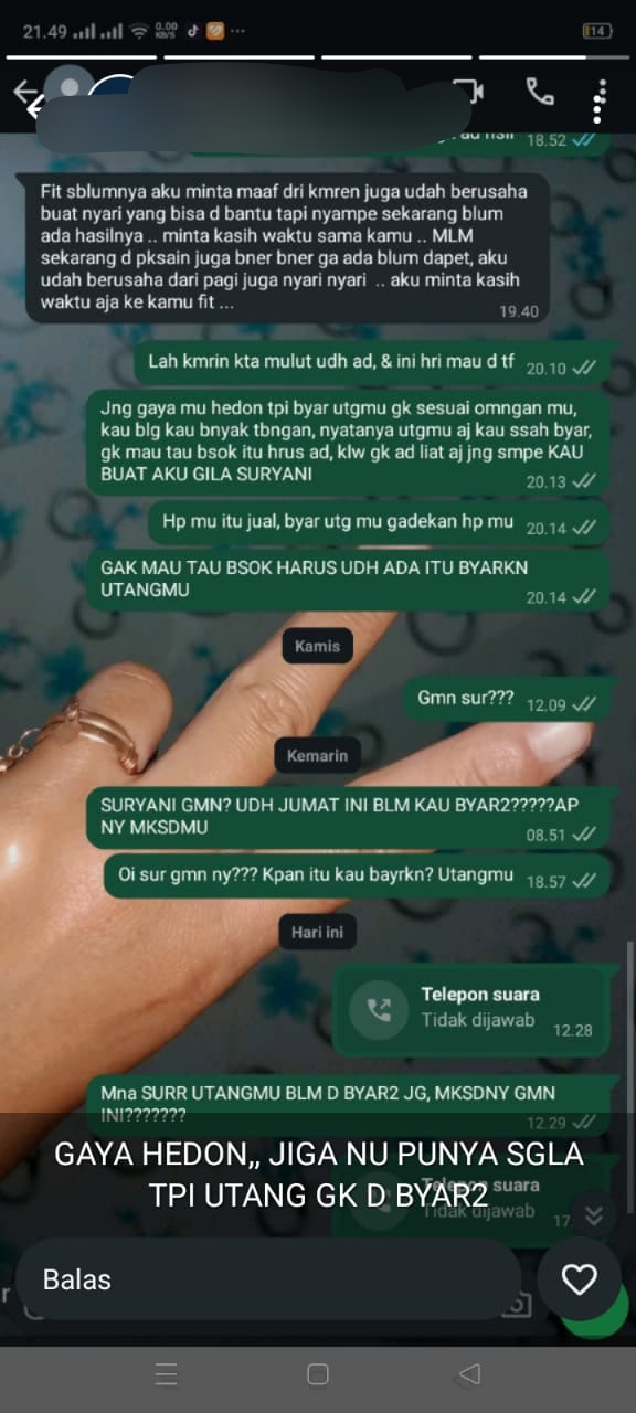 Chatingan yang bernada ancaman