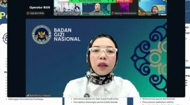 Kepala Biro Hukum dan Humas BGN, Khairul Hidayati, dalam Rapat Koordinasi Dukungan Aspek Materi Hukum terhadap Kebijakan Prioritas Presiden Program Makan Bergizi Gratis yang digelar secara hybrid, Senin (18/5).
