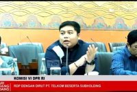 Kawendra dalam rapat kerja Komisi VI DPR RI bersama PT Telkom di Kompleks Parlemen, Jakarta, Rabu (24/06).