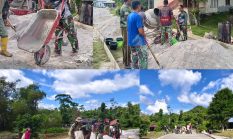 Turun Langsung ke Lapangan, Dansatgas TMMD Ke-129 Kodim 1807/Sorsel Kobarkan Semangat Gotong Royong Warga