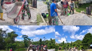 Turun Langsung ke Lapangan, Dansatgas TMMD Ke-129 Kodim 1807/Sorsel Kobarkan Semangat Gotong Royong Warga