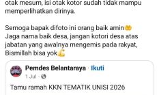 Unggahan Akun Facebook Diduga Bernada Provokatif Kembali Jadi Sorotan, Singgung Tokoh Agama dan Kepala Desa di Belantara Raya